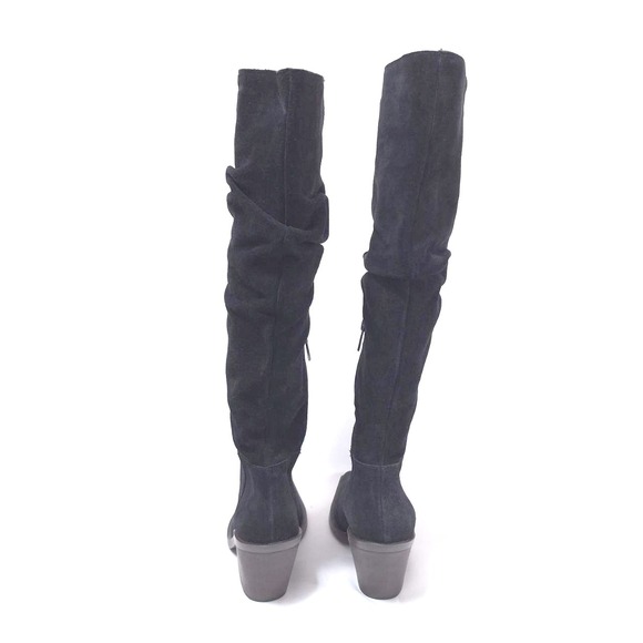 Vince Camuto Alimber Black Suede Leather Slouchy‎ Knee High Boots Women Size 8.5 - Picture 4 of 13